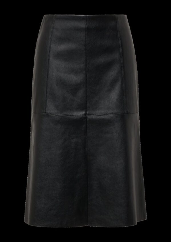 A-Shape-Rock in Leder-Optik mit Naht-Details