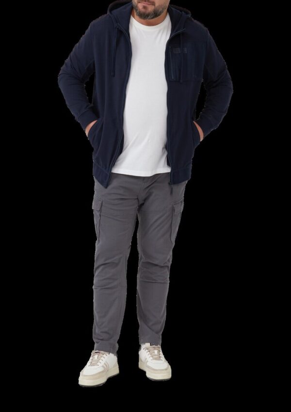 Sportive Hoodie-Sweatjacke im Fabricmix