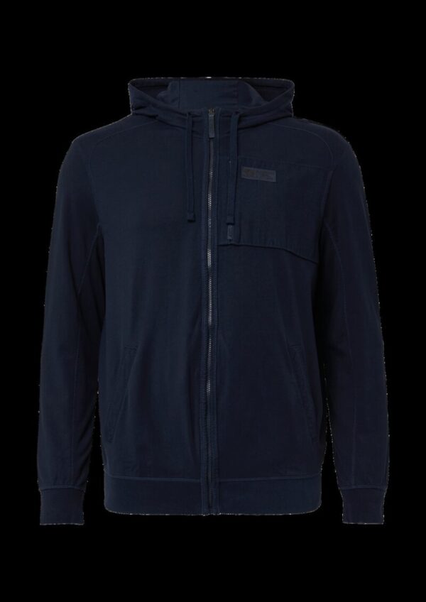 Sportive Hoodie-Sweatjacke im Fabricmix