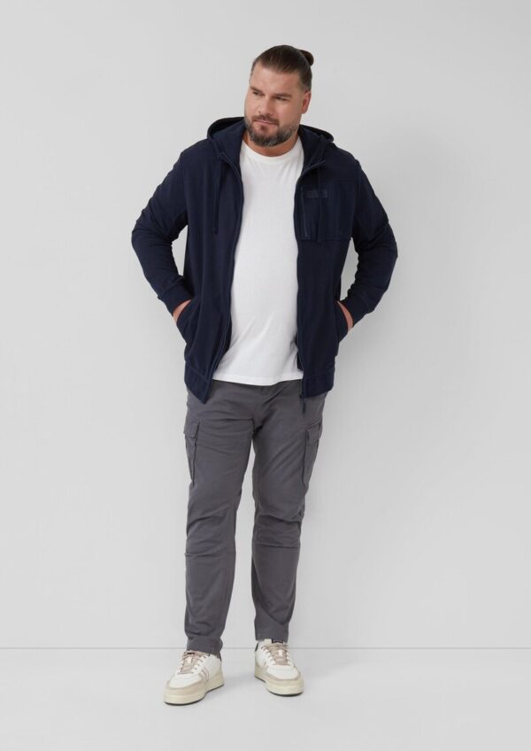 Sportive Hoodie-Sweatjacke im Fabricmix