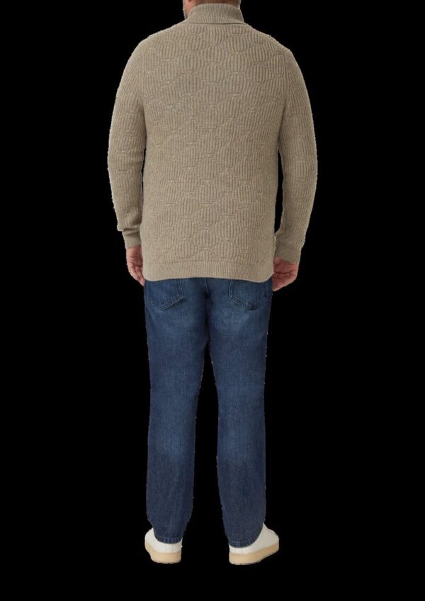 Wollmix-Pullover mit Schalkragen und Struktur