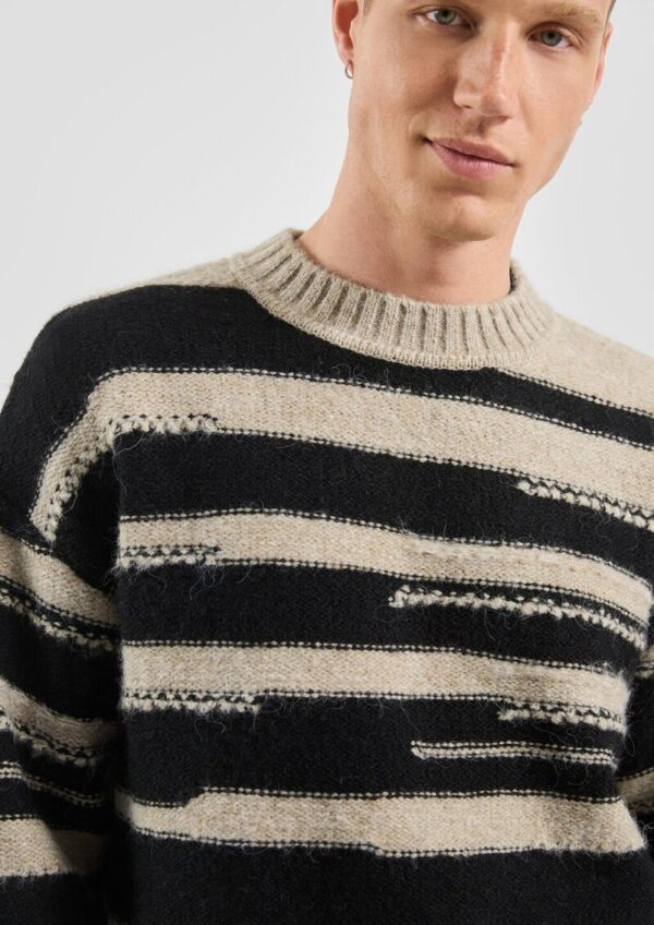 Strukturierter Strickpullover in Wolloptik