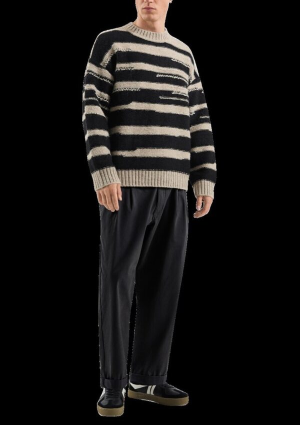 Strukturierter Strickpullover in Wolloptik