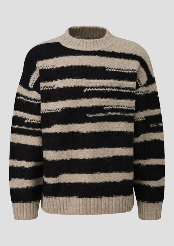Strukturierter Strickpullover in Wolloptik
