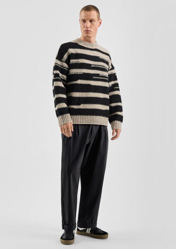 Strukturierter Strickpullover in Wolloptik