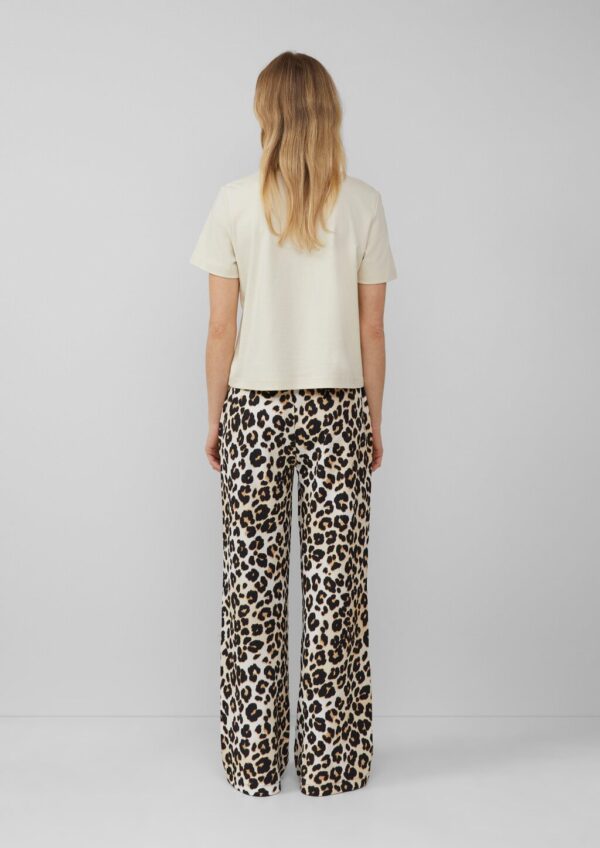 Wide-Leg Hose mit Leo-Muster