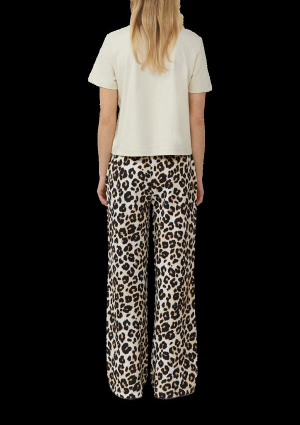 Wide-Leg Hose mit Leo-Muster