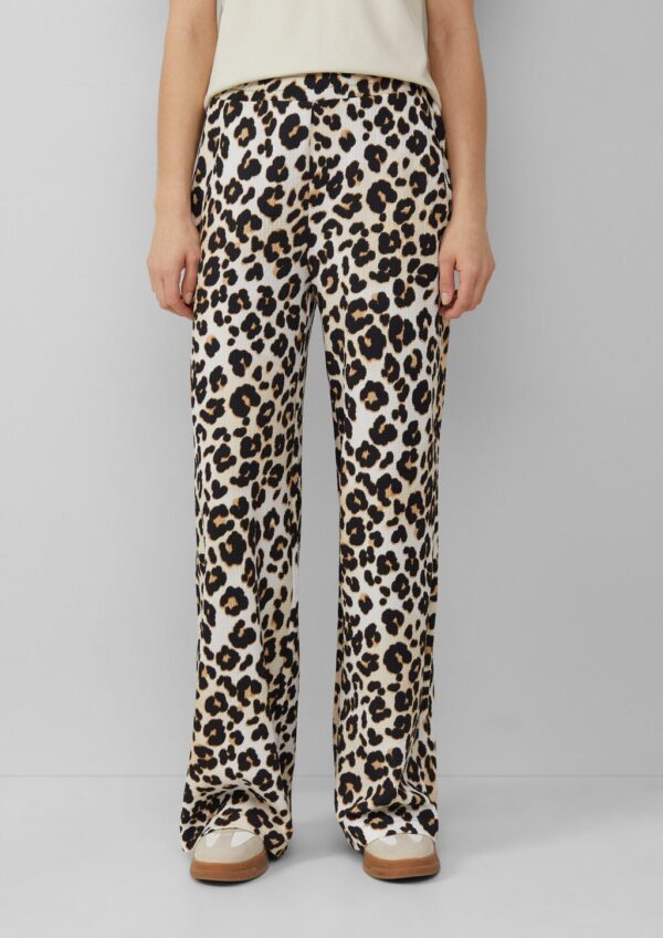 Wide-Leg Hose mit Leo-Muster