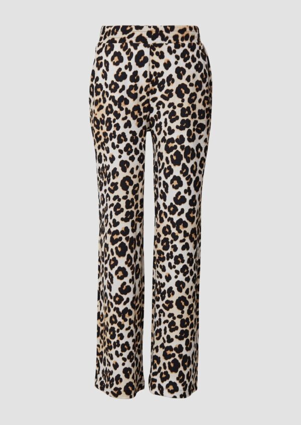 Wide-Leg Hose mit Leo-Muster