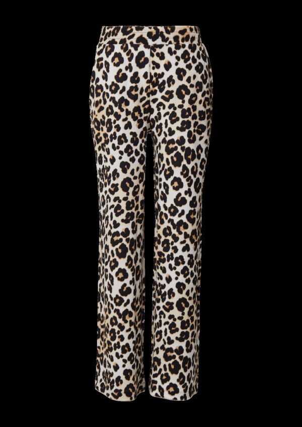 Wide-Leg Hose mit Leo-Muster