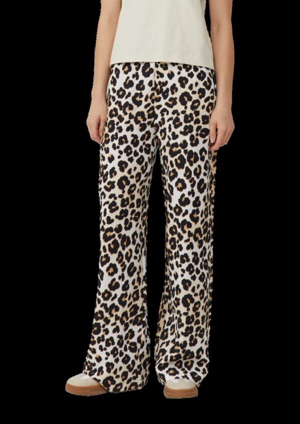 Wide-Leg Hose mit Leo-Muster