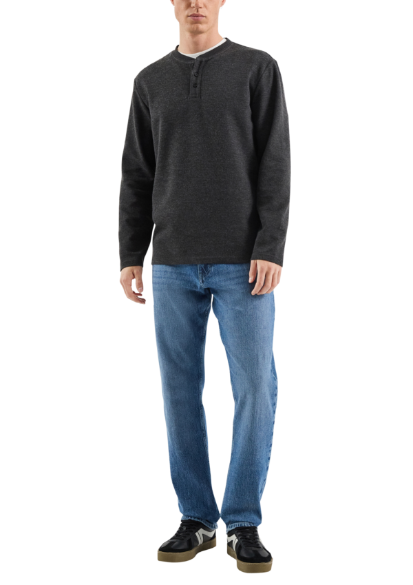 Henley-Longsleeve mit Struktur