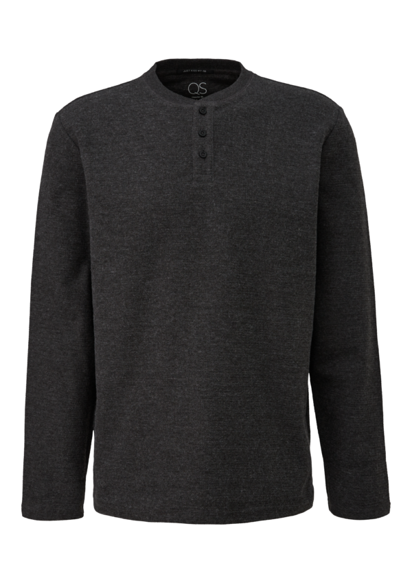 Henley-Longsleeve mit Struktur