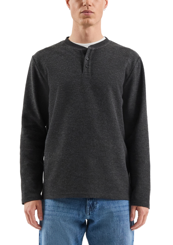 Henley-Longsleeve mit Struktur