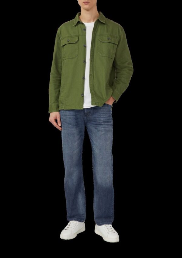 Overshirt aus Twill mit seitlichen Eingrifftaschen und Waschung