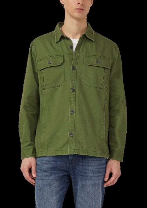 Overshirt aus Twill mit seitlichen Eingrifftaschen und Waschung
