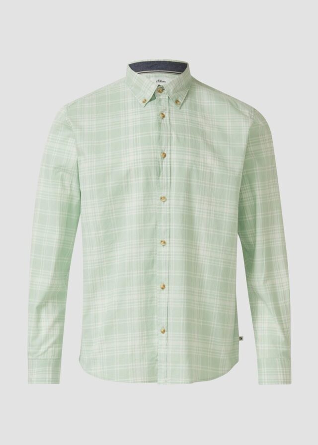 Regular Fit: Kariertes Baumwollhemd mit Button-Down-Kragen