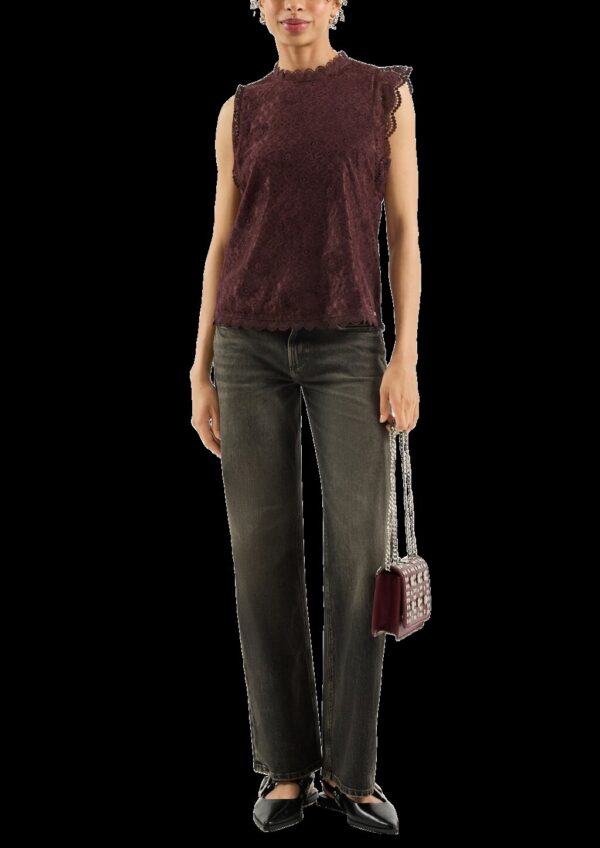 Blusentop aus Samtspitze