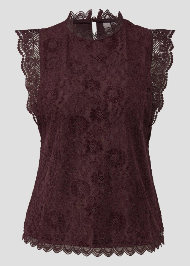 Blusentop aus Samtspitze