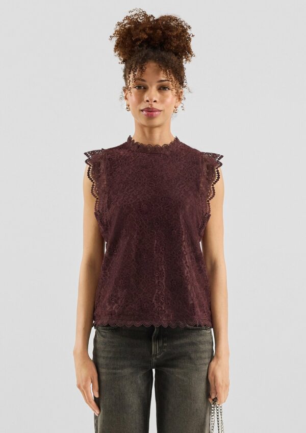 Blusentop aus Samtspitze