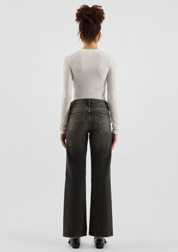 Rippshirt mit Glitzersteinen