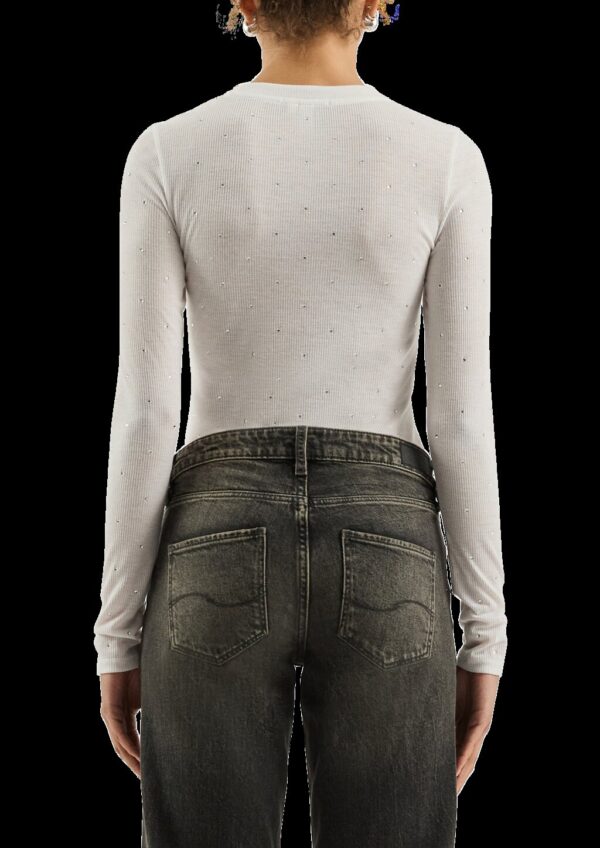 Rippshirt mit Glitzersteinen