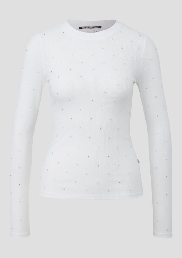 Rippshirt mit Glitzersteinen