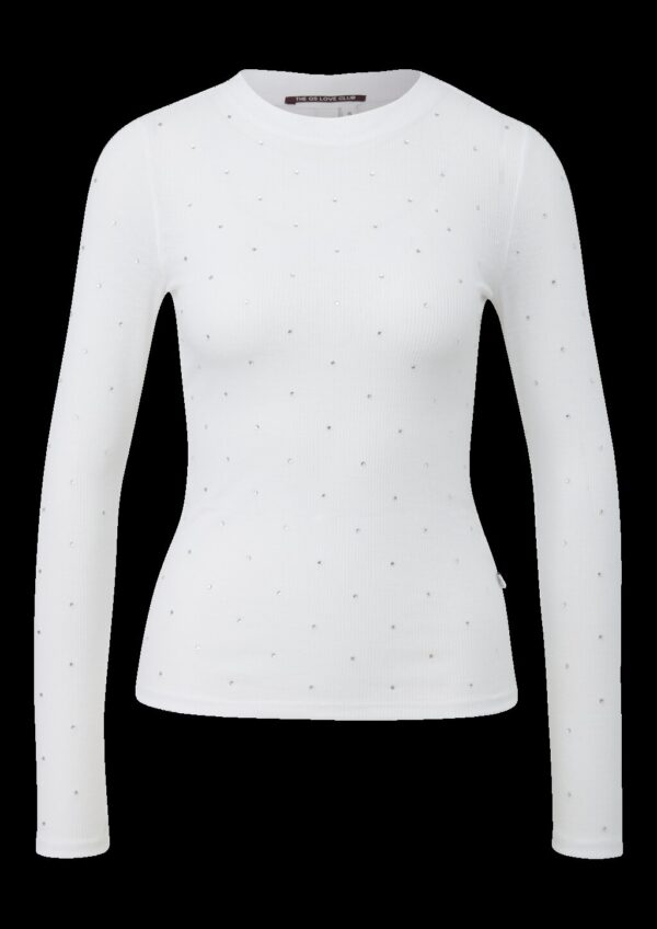 Rippshirt mit Glitzersteinen