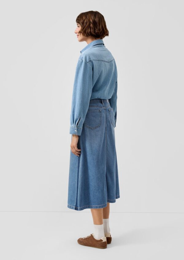 Ausgestellter Midi-Jeansrock aus Lyocellmix mit hohem Bund