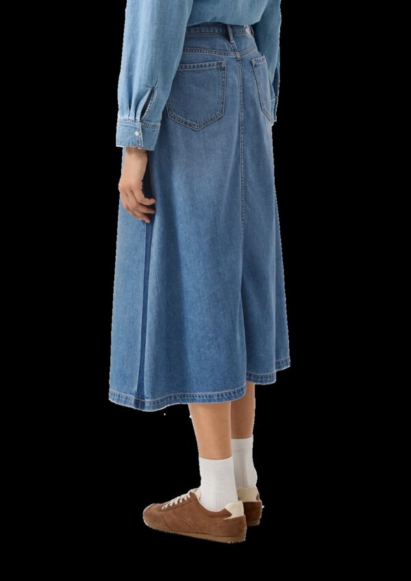 Ausgestellter Midi-Jeansrock aus Lyocellmix mit hohem Bund