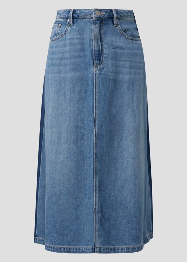 Ausgestellter Midi-Jeansrock aus Lyocellmix mit hohem Bund