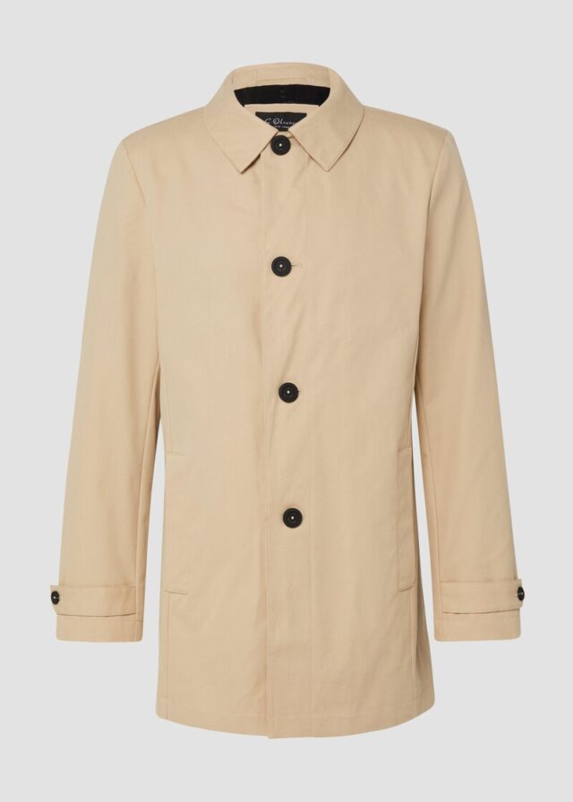 Leichter Kurzmantel aus Baumwollmix mit Umlegekragen