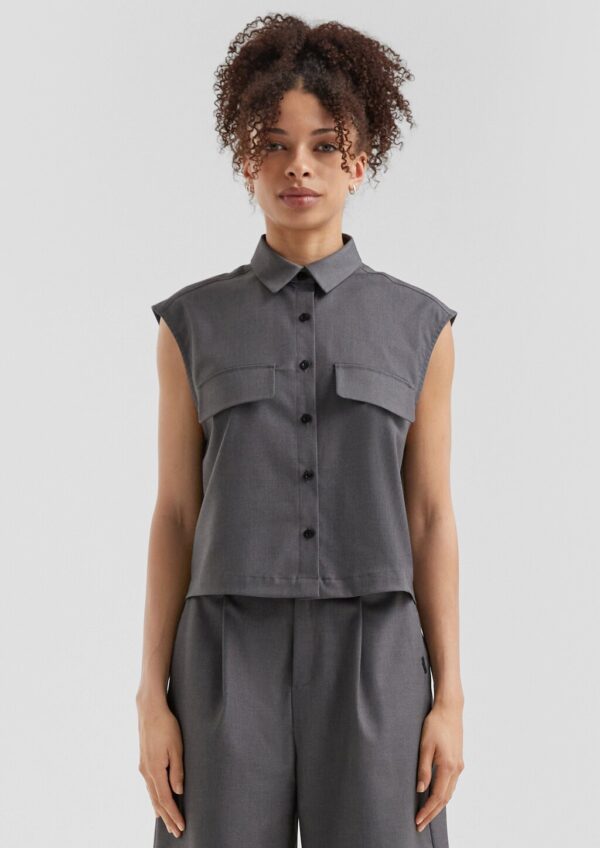 Melierte Weste im Loose Fit