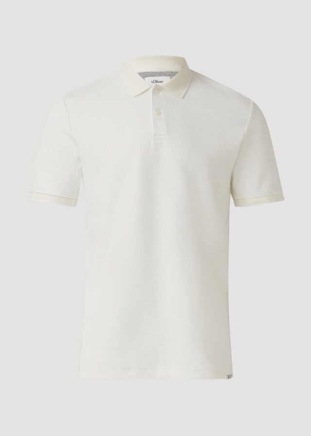 Strukturiertes Poloshirt aus Baumwolle in Two-Tone-Optik