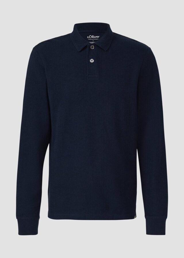 Strukturiertes Baumwoll-Poloshirt