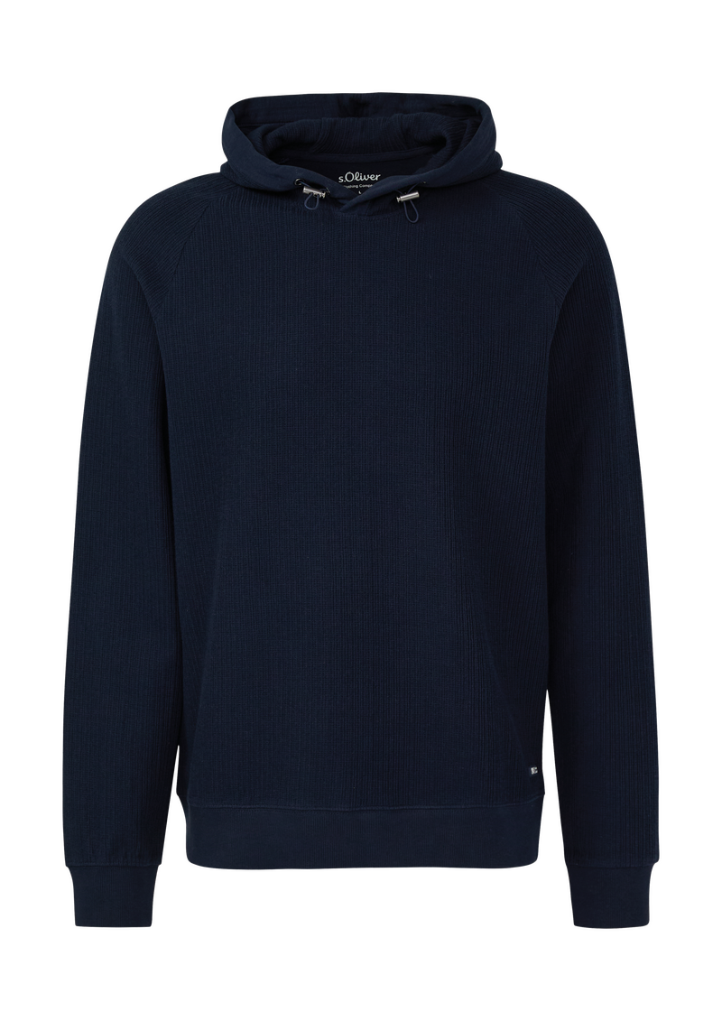 Strukturiertes Kapuzen-Sweatshirt mit Raglanärmeln