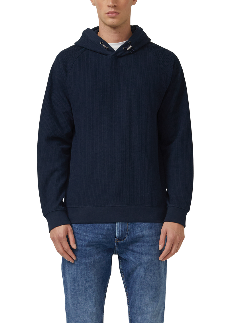 Strukturiertes Kapuzen-Sweatshirt mit Raglanärmeln