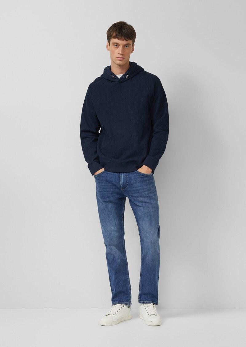 Strukturiertes Kapuzen-Sweatshirt mit Raglanärmeln