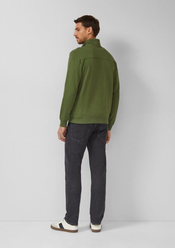 Sweatshirt-Jacke mit Flammgarnstruktur und Artwork