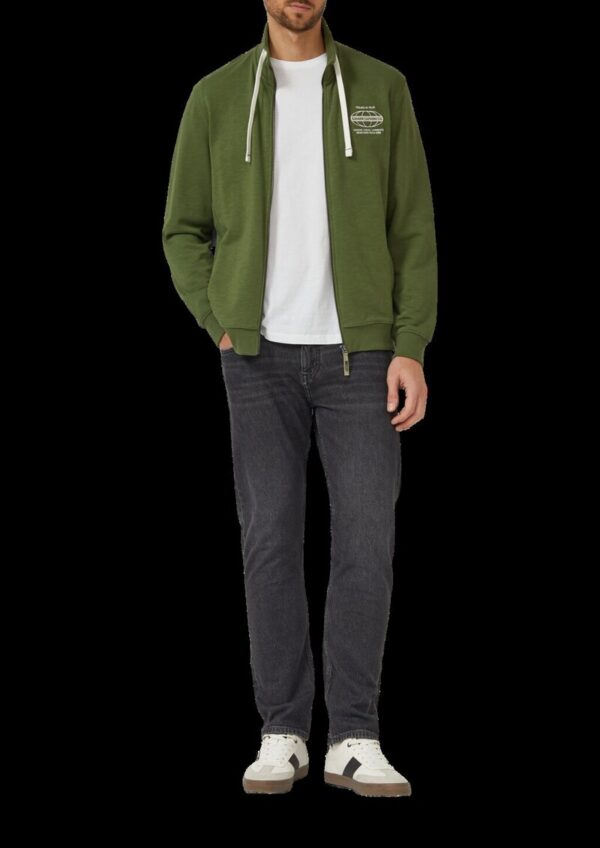 Sweatshirt-Jacke mit Flammgarnstruktur und Artwork