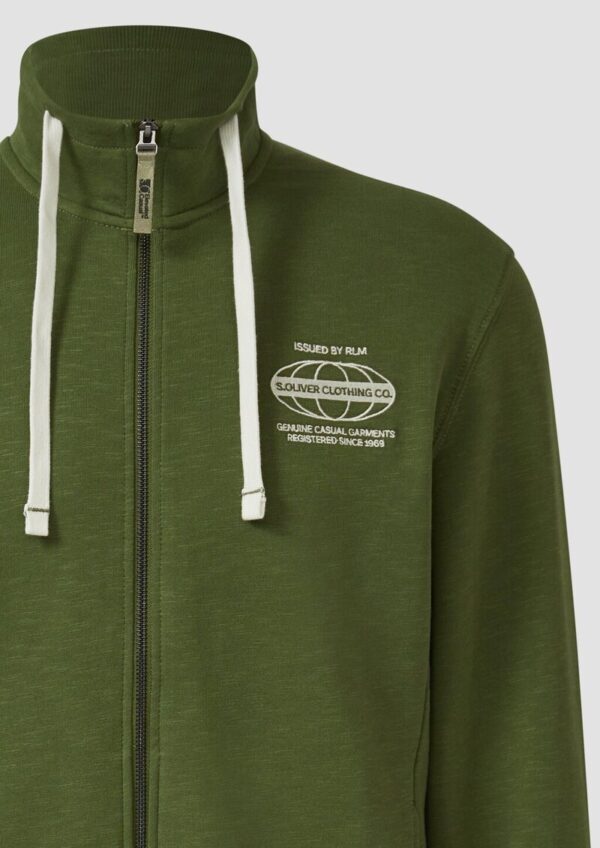 Sweatshirt-Jacke mit Flammgarnstruktur und Artwork