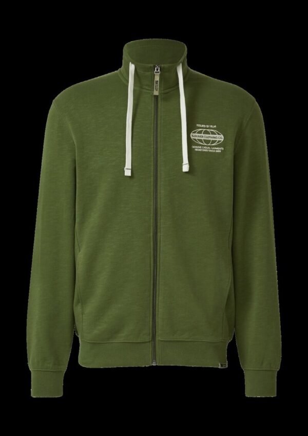 Sweatshirt-Jacke mit Flammgarnstruktur und Artwork