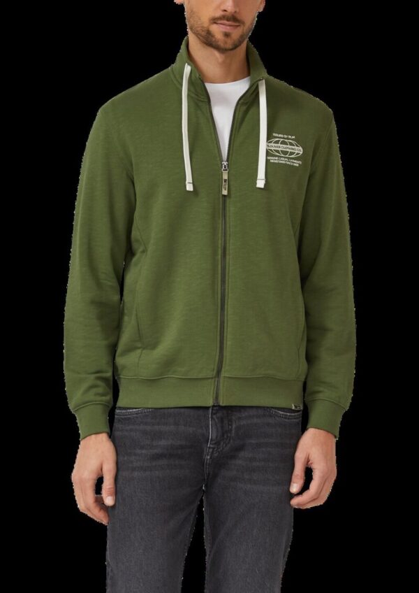 Sweatshirt-Jacke mit Flammgarnstruktur und Artwork