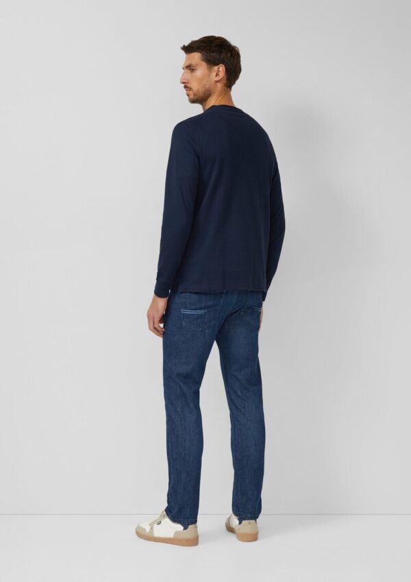 Strukturiertes Langarmshirt mit Henley-Ausschnitt