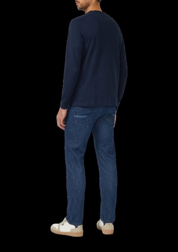 Strukturiertes Langarmshirt mit Henley-Ausschnitt