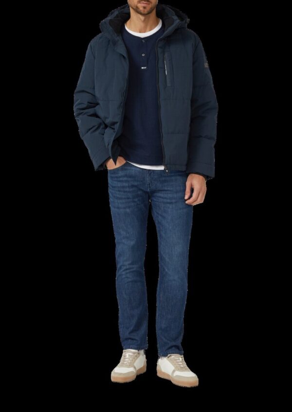 Strukturiertes Langarmshirt mit Henley-Ausschnitt