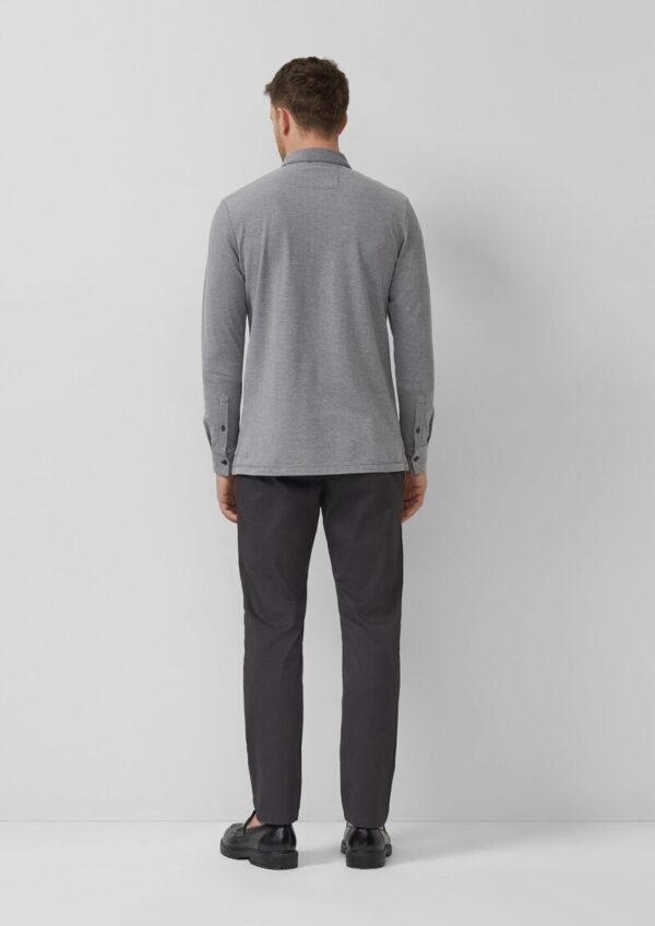 Langarm-Poloshirt in Bicolor-Optik aus Baumwoll-Piqué