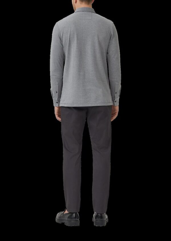 Langarm-Poloshirt in Bicolor-Optik aus Baumwoll-Piqué