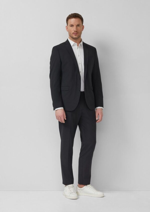 Tailored Fit: Langarmhemd aus Edeljersey mit All-over-Print