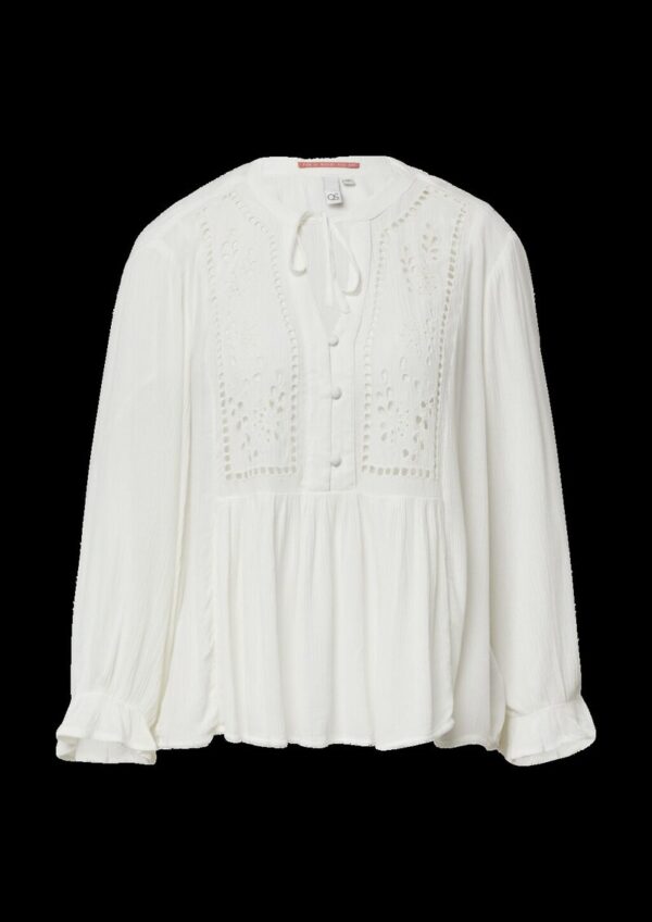 Viskosemix-Bluse mit Lochstickerei